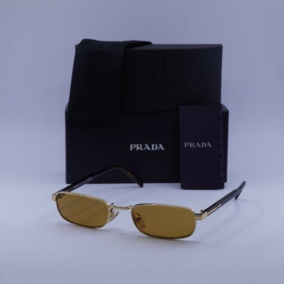 Prada PRB54S 5AK50P Rectangle Sunglasses – Gold\Dark Honey - Picture 1 of 10